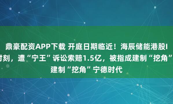 鼎豪配资APP下载 开庭日期临近！海辰储能港股IPO关键时刻，遭“宁王”诉讼索赔1.5亿，被指成建制“挖角”宁德时代